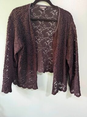 Dressbarn Woman Collection Black Lace Cardigan 22/24 Plus Size